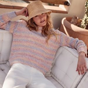 Marine layer Quinn Oversized Sweater in Pastel Rainbow